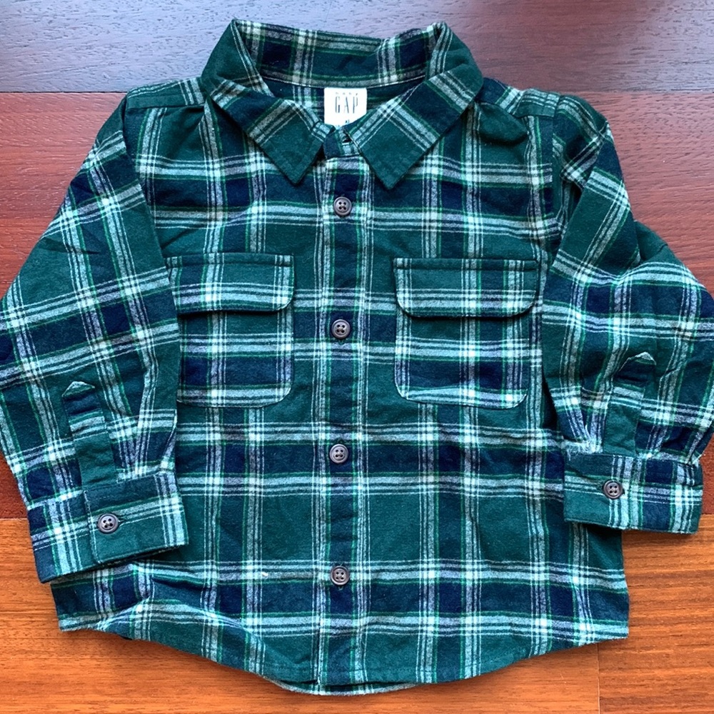 🌺 NWT GAP Flannel Shirt Sz 18-24 months